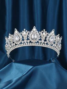 تاج لرأس العروس رويال ليدي بالجواهر المزخرفة بالزجاج وحجر الراين الملون والمناسبة لتيجان الزفاف الفاخرة، ملحقات فاخرة لفساتين الزفافرمضان