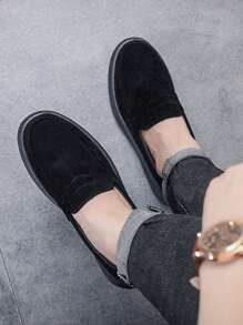 Men's Casual Canvas Slip-On Loafer Shoes, Comfortable Lightweight Low-Top Casual Moccasins, Suitable For All Seasons