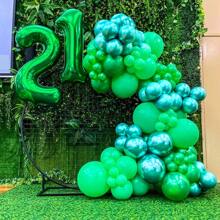 50 Stücke/100 Stücke 12,7 cm/25,4 cm/30,5 cm grüne Latex-Luftballons mit grünen Bändern, geeignet für Geburtstage, Weihnachten, Dschungel, Fußball, tropische Party-Dekoration; runder Latex-Luftballonset für Geburtstag, Hochzeit, Jubiläum, Geschlechts-Enthüllung - kein Strom benötigt, Partydekoration für alle Jahreszeiten