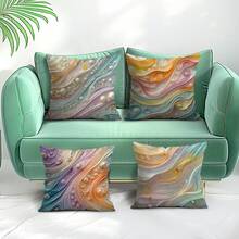 4pcs Pearl Textured Pillow Cover Set, Single-Sided Print, 45*45cm - Multicolor - View 7