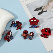 Disney 1/5 Stück Cartoon Figur Ansteck-Set, personalisierter Spinne-Man Deadpool Emaille-Pin, Rucksack, Kleidung, Schmuckzubehör, Metall-Abzeichen, Geschenke für Freunde, Rucksack für die Schule