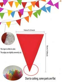 100 piezas / 50 m Banderas de Triángulo de Cuerda de Arco Iris, Decoración de Fiesta Vibrante, Banderín Elegante para Boda, Banderín Vintage Retro, Banderines de Triángulo de Lona - Fácil de Instalar, Reutilizable, Decoraciones Impermeables para Boda al Aire Libre, Cumpleaños, Fiesta de Navidad