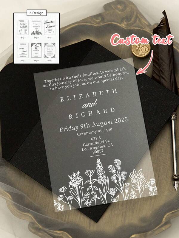 Luxury Mirrored Gold Acrylic Wedding Invitations Acrylic Invitations, Gold Wedding Invitation Sets, Wedding Invitation Sets | Transparent Invitations | Classic Wedding Invitation Sets | Rustic Wedding Invitation Sets, School Supplies