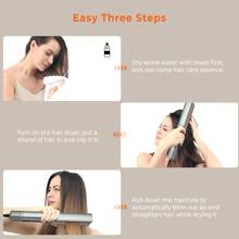 UKLISS Secador de Cabelo e Alisador Iônico 2 em 1, Fluxo de Ar de Alta Velocidade + Aquecimento Rápido + 3 Definições de Temperatura + Visor LCD + Desligamento Automático, Adequado para Todos os Tipos de Cabelo, Ótimo Presente para Festivais, Viagens e Volta às Aulas