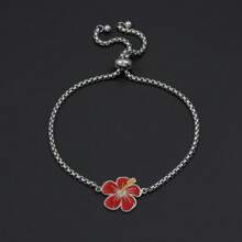 1 Stück verstellbares Armband mit geätzten Hibiskusblumen für Frauen und Mädchen, Hawaii Guam Puerto Rico PR Guadeloupe Insel Schmuck