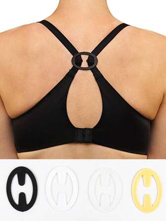 4/8/12/16/20pcs Oval-Shaped 4-Color Bra Strap Clips, Invisible Chest Lift Bra Accessories For Anti-Slip Strap Crossing