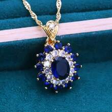 Dây chuyền mặt đá Cubic Zirconia mạ vàng 18K kiểu dáng cổ điển - Trang sức cưới và dự tiệc sang trọng, quà tặng Giáng sinh và Ngày Valentine cho nữ, phụ kiện tinh tế, chế tác bậc thầy. - phong cách 1 - Xem 17