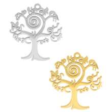 2pcs Fashionable 304 Stainless Steel Gold/Silver Plant & Flower Pattern Pendant, Vacuum Electroplated Durable Craft, Suitable For Necklace, Earrings, DIY Jewelry Making