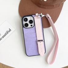 Crocodile Pattern Top Selling Crocodile Skin Pattern 16 Pro Max Phone Case, Can Accommodate Bank Cards, ID Cards, Credit Cards, Suitable For 16 Series Phone Protective Case - Baby Pink - View 4