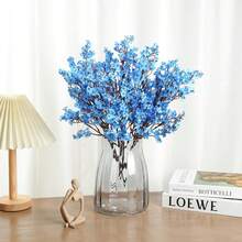 2/4/6/8/10 Pcs Artificial Cherry Blossom Flower Bouquet For Decoration Arrangement Assembly - A-503 - 藍色 - 查看 2