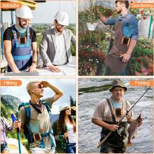 Ventilador de cintura portátil de 3600 mAh com clipe para cinto, resfriamento máximo de 24 horas, 10 velocidades de 12.000 RPM, ventilador de pescoço pessoal recarregável com clipe duplo e lanterna para acampamentos em locais de trabalho ao ar livre e viagens