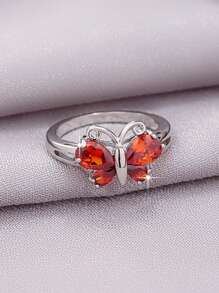 1pc Sparkling Butterfly Ring, Suitable For Women To Wear For Holiday, Travel And Daily Decoration