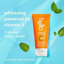 Hello Vitamin C Whitening Toothpaste With Fluoride, Whitening SLS Free Toothpaste, Up To 2 Shades Whiter Teeth, No Peroxide, Safe For Everyday Use, Natural Peppermint, 4.0 Oz - 4 Ounce (Pack Of 1) - View 3