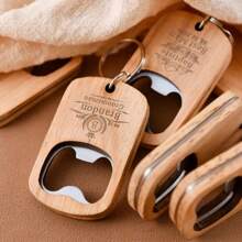 1pc Personalized Engraved Wooden Bottle Opener - Groomsmen Gifts, Wedding Favors, Boyfriend Birthday Gift, Custom Keychain,Custom Engraved Wood Bottle Opener Keychain, Boyfriend Birthday Present For Him