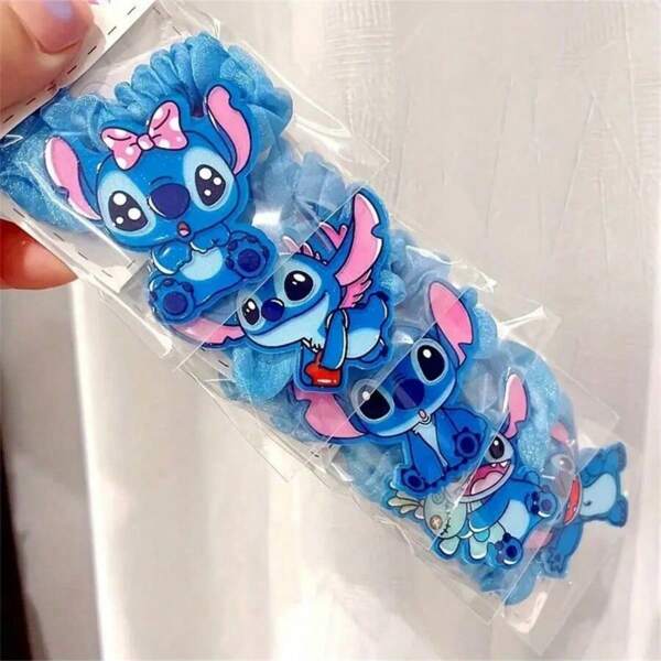 Disney Disney 5pcs Stitch Acrylic Hair Tie - Cute Elastic Hair Accessory For Teens & Adults, Funky Style, Non-Powered, Perfect For Valentine's Day Back To School