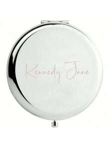 1pc Custom Name Compact Pocket Makeup Folding Mirror Graduation Gift Sister Friends Bridesmaid Party Gift Birthday Gift Gift, Waterproof, Compact Exquisite, Stylish, Fashionable, Modern, Contracted Custom, Personalized, Unique Ideal Gifts For Him Her,Vacay Vibes