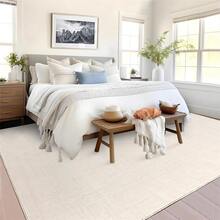 Meiyiu Solid Textured Living Room Rugs 2x6/5*7/8x10/9*12/10*13 Large Washable Modern Accent Rugs, Stain-Resistant Contemporary Indoor Carpet, Soft Low Pile Floor Mat For Bedroom, Kitchen, Office - - 9*12ft - 查看 6