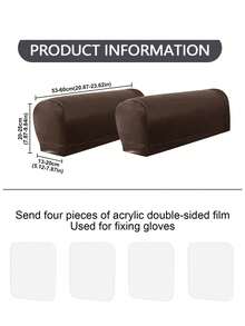 2pcs Solid PU Leather Sofa Armrest Covers, Classic Minimalist Design, Waterproof And Scratch-Resistant, Fit For Living Room, Study, Bedroom Sofas - Multicolor - View 9