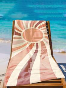 1 Stück sonnige Mikrofaser-Strandtuch, ohne Sand, leicht, überdimensioniert, schnelltrocknend für Erwachsene zum Schwimmen, Schwimmbad, Camping, Yoga, Reiseaccessoires, Urlaubssachen, Strandutensilien