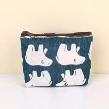 布艺钱包、化妆包、迷你便携式零钱包、卡包、耳机收纳袋、女士帆布束口袋 - 彩色 - 查看 16