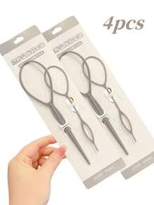 2 件/4 件/套黑色发夹，粉色发髻制作器及配件套装，粉色/黑色发饰，女孩马尾辫制作器新娘卷发制作器塑料环配件，发型设计工具