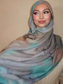 1 pièce Foulard de style bohème pour femme avec imprimé aquarelle, foulard de protection solaire, châle multifonction élégant pour une utilisation quotidienne en bandeau