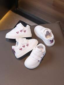 1 paire de chaussures de marche souples et confortables pour tout-petits, chaussures blanches simples pour enfants pour la vie quotidienne et les déplacements