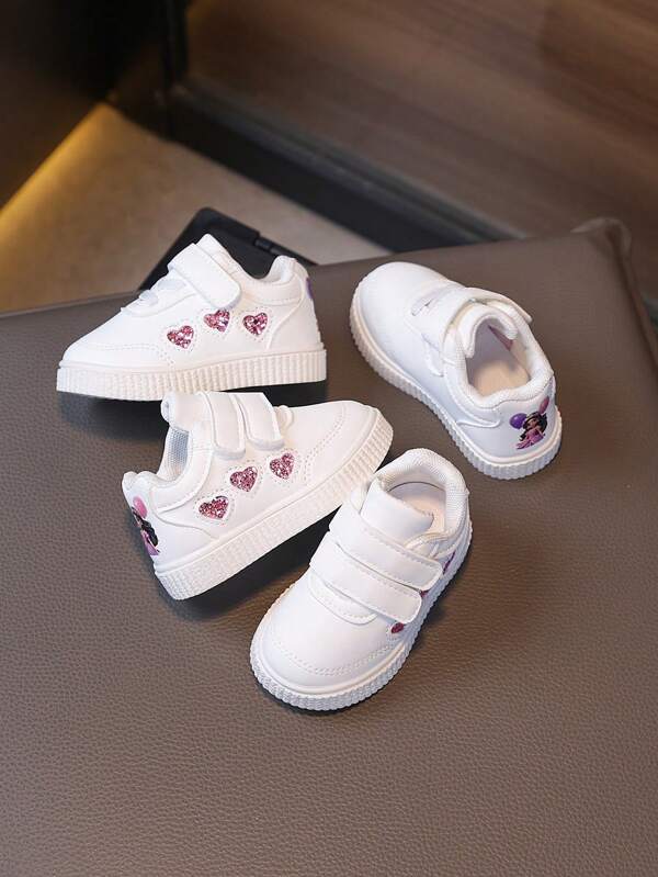 1 Pair Kids' Casual Daily Commute Fashion Simple Sneakers, Soft Bottom Comfortable Toddler Walking Shoes, Little White Shoes