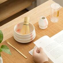 4 pièces Set bol Matcha incluant fouet à Matcha, cuillère à Matcha, bol Matcha et support Matcha, boîte cadeau set de thé Matcha style japonais