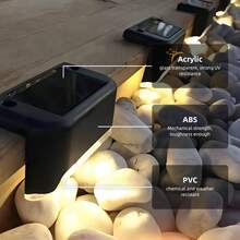 RXTIUX  16 Pack Solar Deck Lights Outdoor, IP44 Waterproof Solar Fence Lights, LED Garden Step Lights Auto On/Off For Fence, Yard, Patio, Stairs, Railing, Wall Landscape Lighting   700mAh Battery. - 32PC White High Brightness LED - View 5