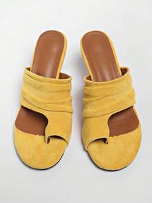 Giày sandal nữ mùa hè mới về, mũi tròn, quai ngang mắt cá chân, gót cao màu vàng nhạt, màu nâu cát, gót nhọn. - Màu vàng - Xem 11