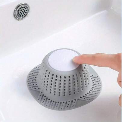 Nắp đậy cống gấp gọn bảo vệ cho vòi sen, bồn tắm và bồn rửa: Lưới lọc tóc bằng nhựa, phù hợp với cả loại cống lật mở và cống thông thường.