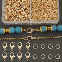 700pcs Random Color Mixing/Golden/Silver/White K/KC Gold Lobster Clasps And Split Ring Set, Including 100pcs Lobster Clasps And 600pcs Jump Rings, Mainly Used For DIY Jewelry Making, Chains, Necklaces, Anklets, Hair Accessories, Pendants