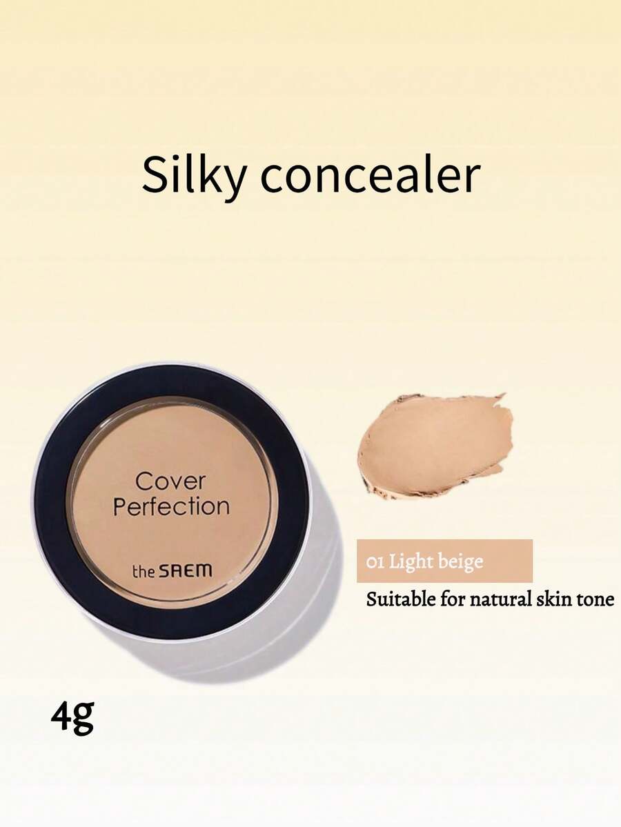 the SAEM Dexian Silky Concealer 4g, Concealer Alas Bedak Koreksi Warna Alami - 01 Beige muda - View 1