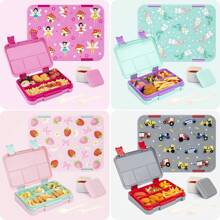 Yocity 1pc Travel Lunch Box With Lid - Leak Proof Bento Box, Portable Breakfast Organizer Suitable For Camping And Outdoor Use, Kitchen Meal Storage Accessories, Travel Meal Storage | Cartoon Pattern Design | Durable Plastic - Multicolor - View 8