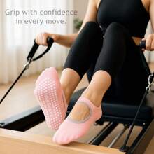 3pcs/6pcs Women's Pilates Anti-Slip Socks, Yoga Socks, With Anti-Slip Strips, Open Anti-Slip Socks, Suitable For Ballet And Barefoot Fitness
