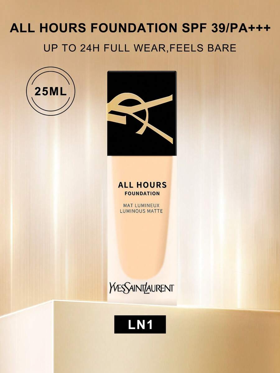 Yves Saint Laurent Yves All Hours Foundation 全覆盖亮泽哑光-全天持久 SPF 20 #LC1 #LC2 #LN1 - 0.84 液体盎司/25 毫升（不同版本随机发货） - LN1 - 查看 1
