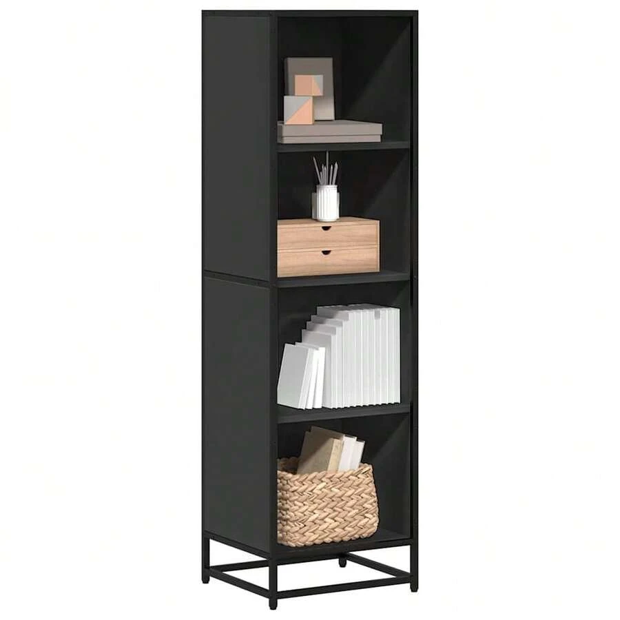 Bücherregal Schwarz 40x35x139 cm Holzwerkstoff - Schwarz - Übersicht 1