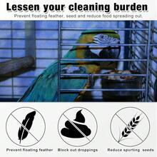 New-  Large Bird Cage Seed Catcher,Bird Cage Cover Net Skirt Guard,Adjustable Soft Airy Mh Net For Parrot Parakeet Aw(118 X 15 Inch/ 300 X 37 Cm,Blue) - 藍色 118 x 15 英寸 300 x 37 厘米 - 查看 5