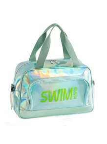 1 Peça Bolsa Grande de Moda Simples com Capacidade Ampla, Bolsa Transversal de Compartimento Único, Bolsa Separadora de Seco e Úmido, Bolsa Multibolso com Bolso Visível, Bolsa a Prova d'Água a Laser para Praia, Viagem Curta, Negócios, Viagem, Natação, Fitness, Praia, Armazenamento, Esportes, Fitness, Multiuso para Carregar Roupas, Sapatos, Cosméticos, Bolsa de Viagem, Necessidades de Viagem, Férias, Verão, Volta às Aulas, Bolsa Escolar, Bolsa Impermeável para Artigos de Higiene Pessoal