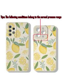 Funda de teléfono con borde recto perforado, pintada con flores de limón, anti-caída, compatible con iPhone, Redmi Note 11 4G y Redmi 11 Lite, versión internacional, resistente a arañazos, no la versión nacional - Multicolor - Ver 5
