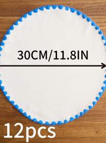 1/4/6/12 piezas Manteles individuales redondos con bordado de conchas marinas azules, decoración para el hogar y la cocina, manteles de mesa de comedor antideslizantes para tazas, vasos y platos para decoración de fiestas, cumpleaños y banquetes