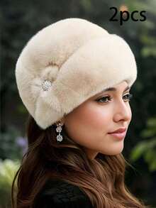 Cozy Knit Winter Hat With Earmuffs For Women - Thick, Warm & Windproof, Solid Color, Hand-Washable - Perfect For Fall/Winter Outdoor Activities Winter Outfits - Multicolor - View 18