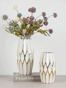 New Gold-Painted Ceramic Vase Flower Arrangement Modern Minimalist Dining Table Porch TV Cabinet Living Room Floral Ornaments Birthday Graduation Gift