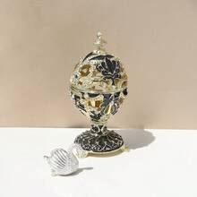 SIQIZHOU 1pc Russian Easter Egg Decorated With Metal & Rhinestone, Jewelry Box, Home Decor, Swan Egg Ornament, Jewelry Box, Ring Box, Earring Box - Multicolor - View 9
