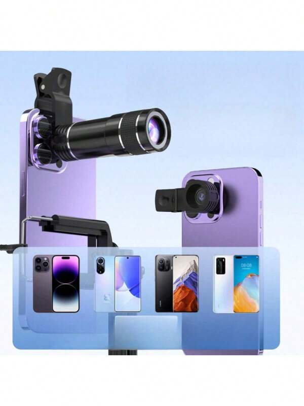 20x telelens voor smartphone - HD externe zoomlens met autofocus | Ultraheldere opnames op lange afstand | Universele clip-on lens voor iPhone/Ne/Android Compatibel met iPhone en Android-telefoon voor zomervakantie, reizen, creatieve fotografie, content voor sociale media, vloggen Telefoonaccessoires Telefoonlens