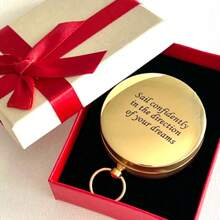Custom Glow In The Dark Compass, Directional Guide Personalized Gift, Vintage Brass Compass Engraved, For Boyfriend Anniversary, Long Distance Gift, Valentine's Day Gift, Personalized Engraved Brass Compass | Custom Work Compass Gift, For Friend Or Them | Anniversary Birthday Wedding Gift