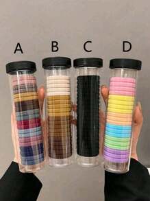 20pcs Women's Assorted Candy Colored Black, White, Pink, Purple, Red, Yellow Solid Color Hair Ties, Fashionable Simple Style Hair Accessories For Daily, Work, Party, Face Washing, Bathing, Makeup, Clothing Matching Casual Home Bathroom Decor Back To School