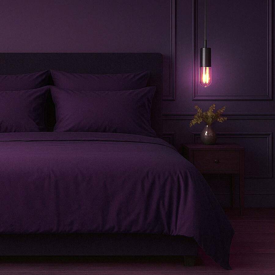 Slay Your Sleep: Cloud-Soft Cooling Bamboo Blend Sheets – 6-Piece Set W/ Deep Pockets – Breathable, All-Season Bedding, No Wrinkles, No Stress, Cozy Vibes Only – Twin, Full, Queen, King, Cal King - 茄子 - 查看 1