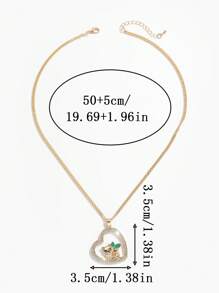 1pc Fashion Lovely Heart Shape Panda Pendant Necklace With Rhinestones, Suitable For Women Daily Wear And Gift